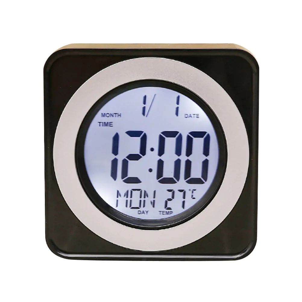Digital Thermometer Alarm Clock Featuring Time Date Month Week Temperature Display Smooth Base Stable Structure Home Use Quiet