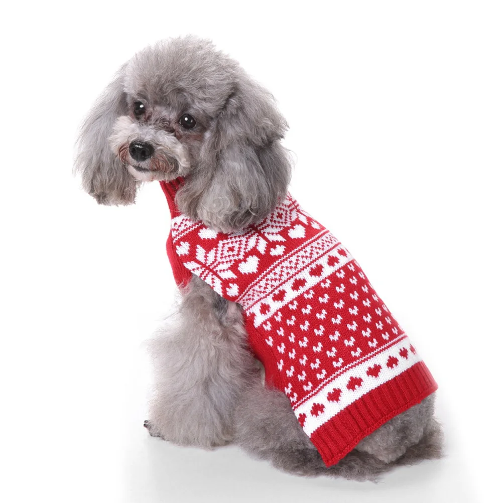 

Christmas Pet Dog Sweater Knitted Thick Warm Winter Clothes High Collar Puppy Costume Knitted Sweater Pet Winter Clothes