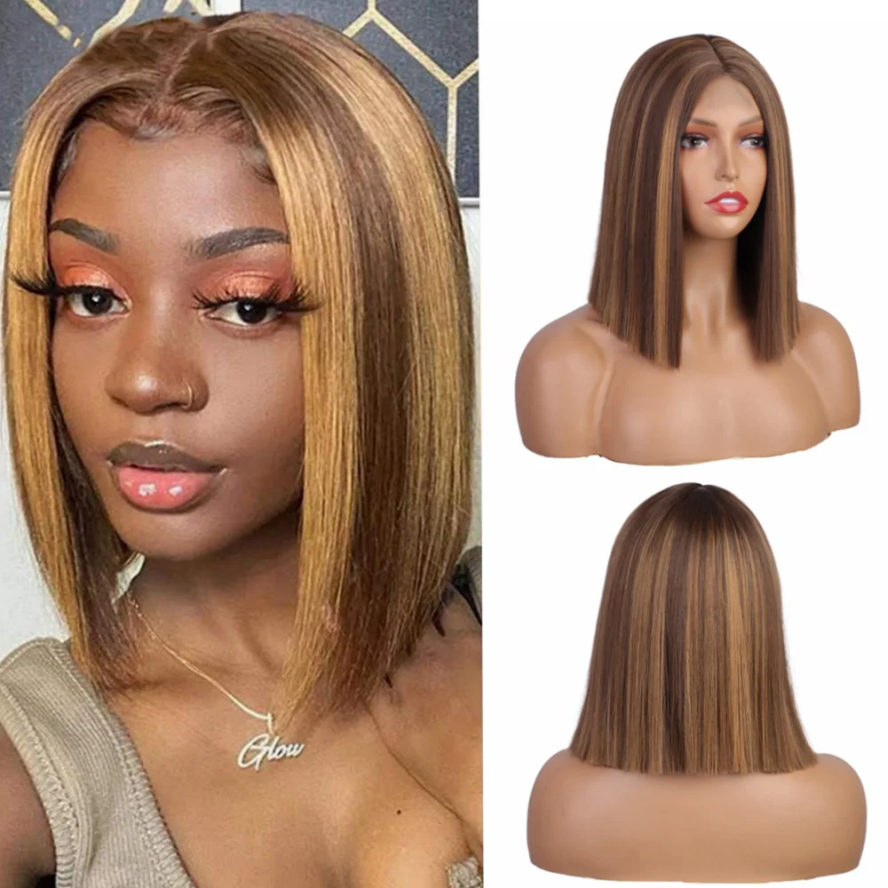 Bob Bobo Headgear Wig Female hair wigs Front lace wig Chemical fiber wig Headgear