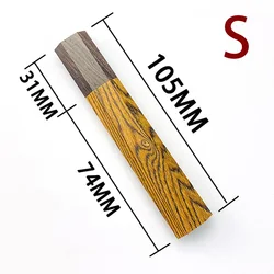 1pc Japanese Style Octagonal Handle for Kitchen Knife Handle,Golden sandalwood + Ebony Wood Knife Handle Length 105mm