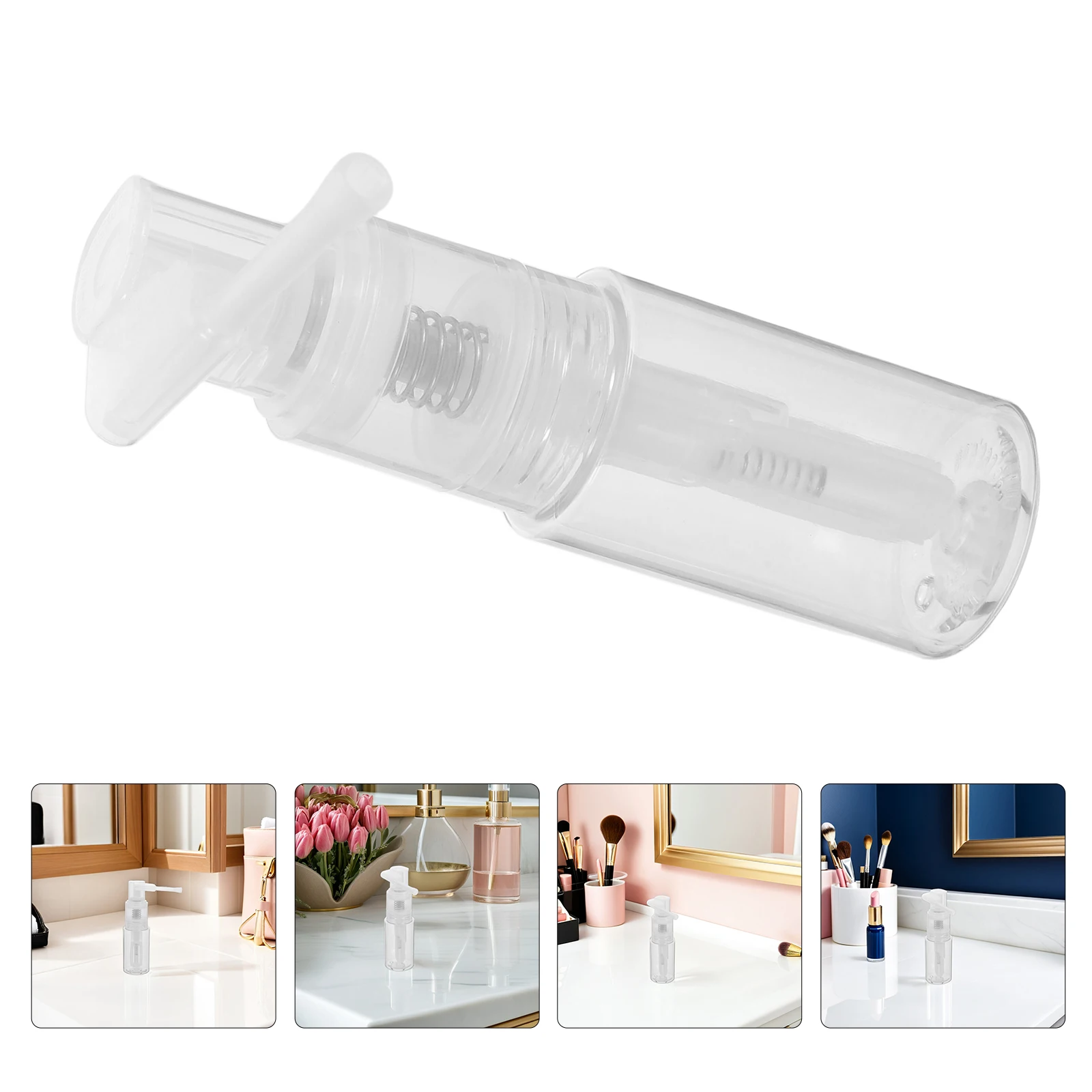 

2Pcs Long Nozzle Dry Powder Dispenser Portable Travel Spray Bottle Precise Powder Sprayer for Hair Fibers Barber Cleaning