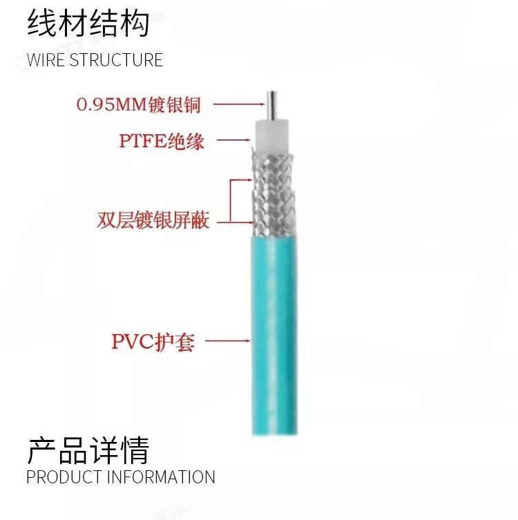 M العامة إلى M ذكر اختبار الاتصال البلوز، محطة الأساس الدائمة موجة متر اتصال RG142 الأزرق، 0.5 متر طويلة #6