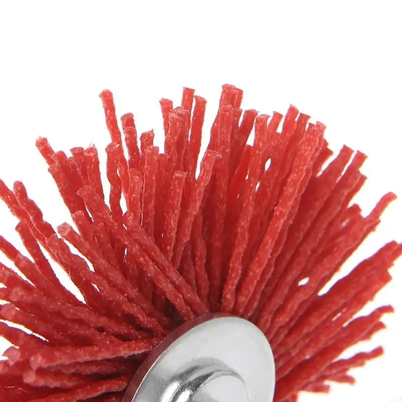 U4LA Deburring Abrasive Steel Wire Brush for Head Polishing Red Nylon Wheel Cup Shank