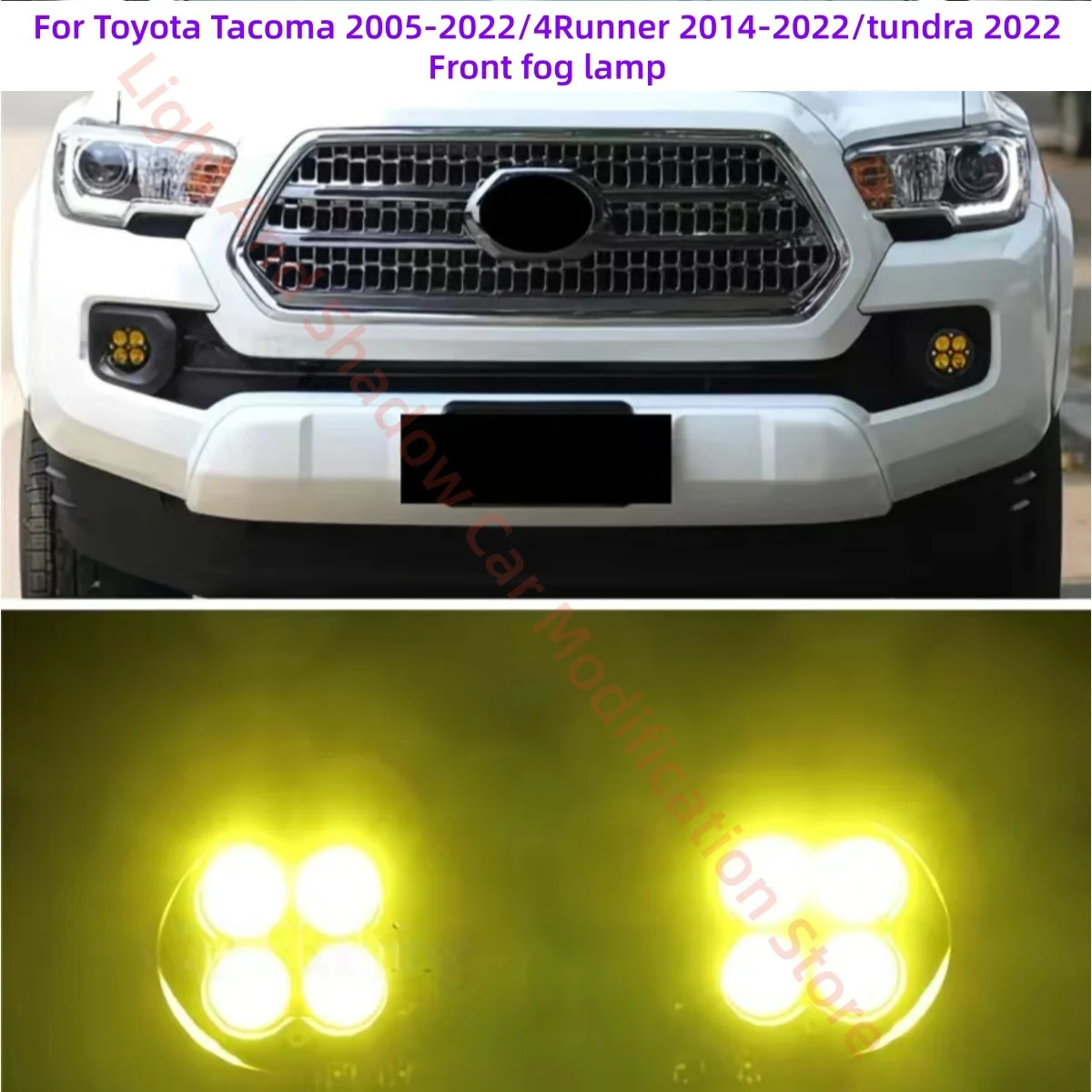 For Toyota Tacoma 2005-2022/4Runner 2014-2022/tundra 2022 LED golden light special fog lamp Modify the off-road auxiliary lights