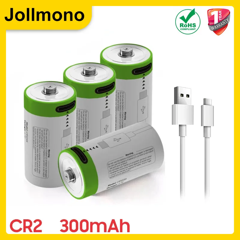 2-10pcs 3.7V CR2 300mah RechargeableLI-ION Battery,digital Camera,GPS Security , Medical Equipment Made A Special Battery
