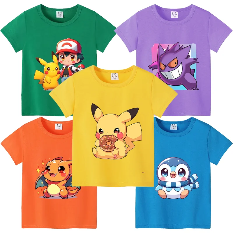 Хлопковая-футболка-с-изображением-покемонов-летняя-футболка-с-круглым-вырезом-красочные-топы-с-короткими-рукавами-и-принтом-цветная-рубашка-повседневная-одежда-для-мальчиков-и-девочек