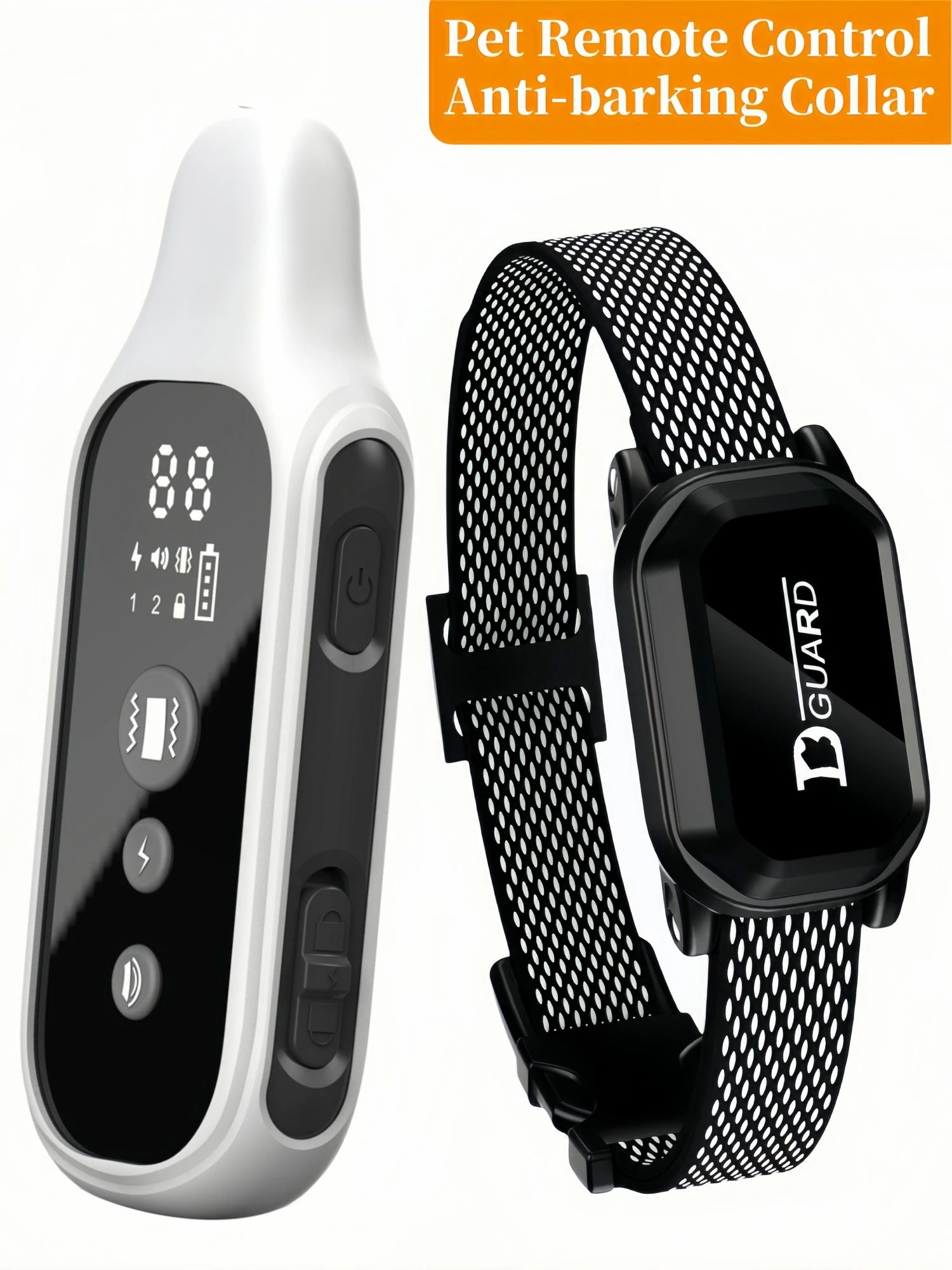 800 m digitale hondentrainingshalsband, waterdicht, oplaadbaar, afstandsbediening, huisdier met LCD-display voor schoktrillingsgeluid van alle maten - afbeelding 2