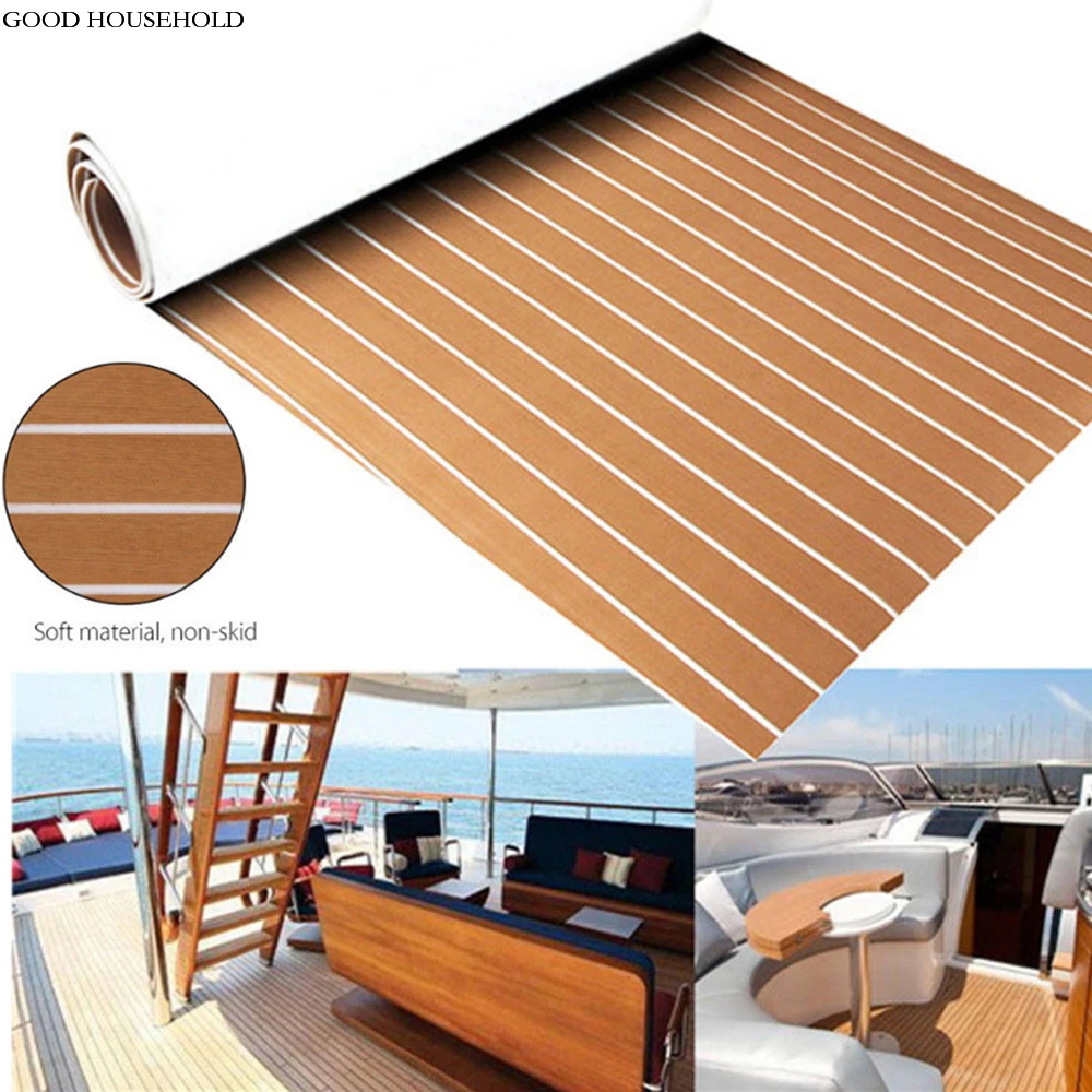 

EVA Faux Foam Teak Marine Boat Decking Sheet Flooring Mat Yacht Carpet 240x90cm