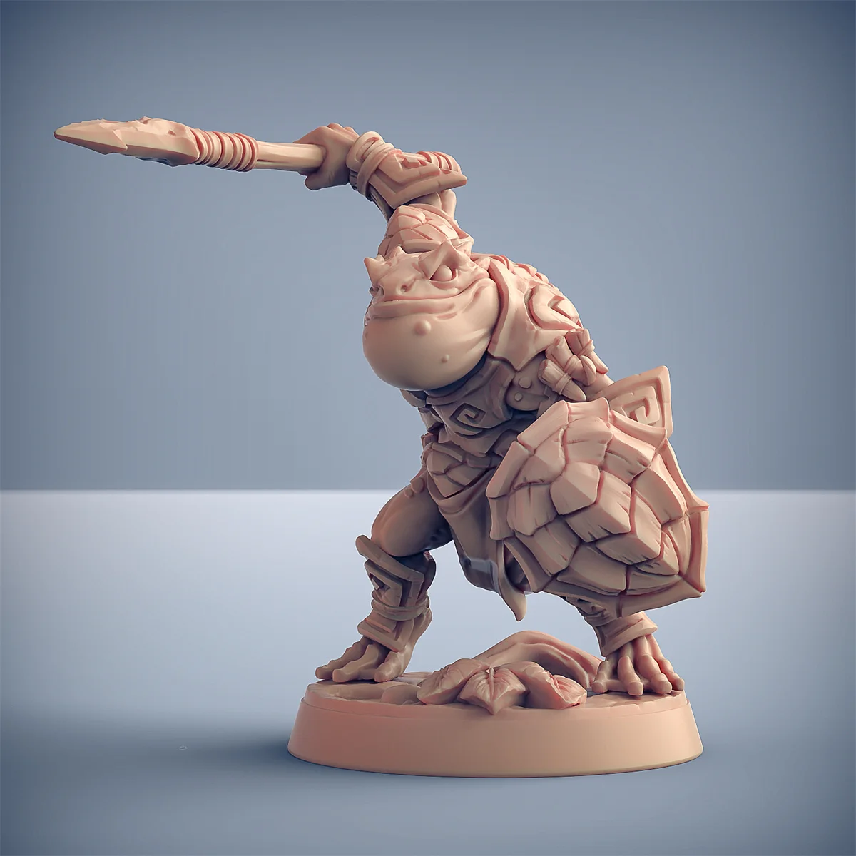 Impresión 3D de modelos microscópicos, Shlala Toad Warrior, Demon Frog Knight, Dnd, juego de mesa para correr