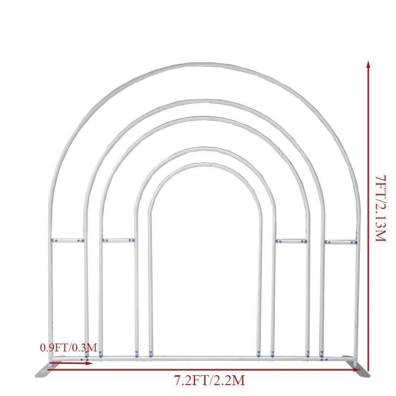 7x7ft Hollow Rainbow Arch Frame with Backdrop Party Decoration Props