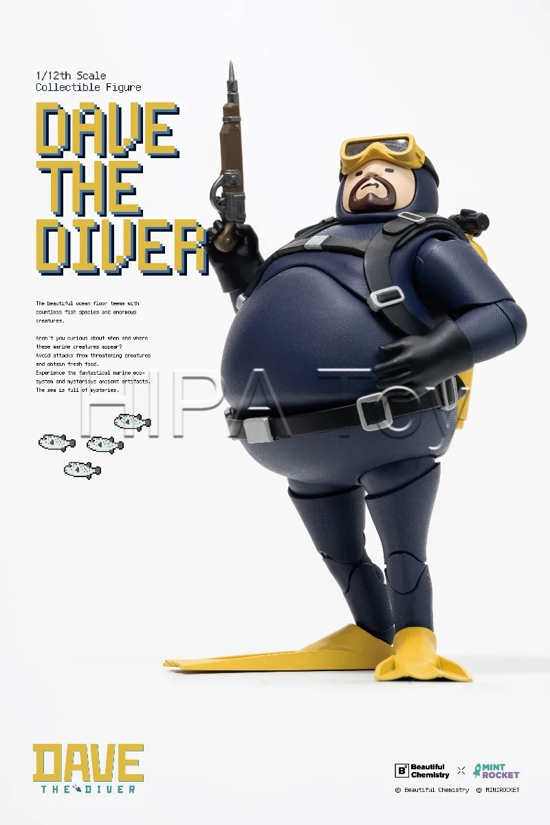 【In stock】Licensed Dave The Diver 1/12 Beautiful Chemistry x MINTROCKET Figure With 4 Head Sculpts Diving Game Collectible Toy