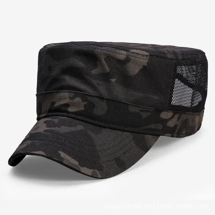 Cadet Hat Men Women Big Head Military Army Style Flat Top Baseball Cap Adjustable Camo Daily Camo Hat Plus Size 56-60cm 60-65cm