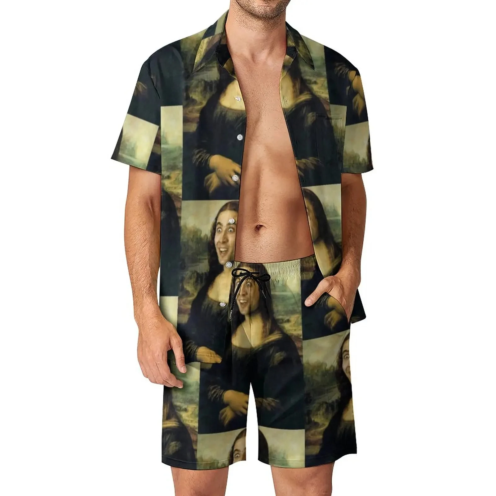 Nicolas Cage Shirt Sets 3D Printed Men Casual Fashion Short Sleeves Shirts Oversized Beach Shorts Hawaiian Suits Summer Clothing