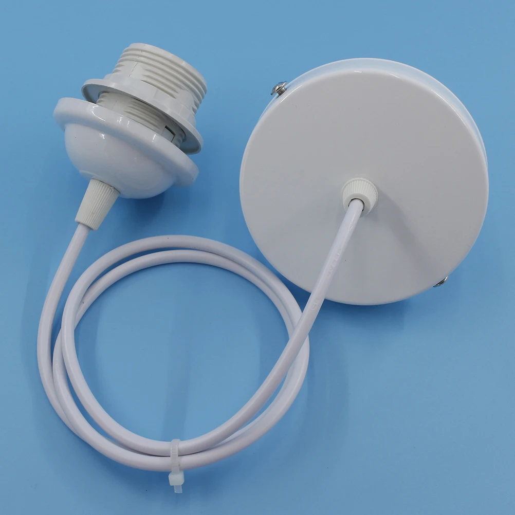 

1m E27 LED Lamp Holder Electric Light Socket Base Type Bulb Holder Ceiling Pendent Lamp Cover (White)