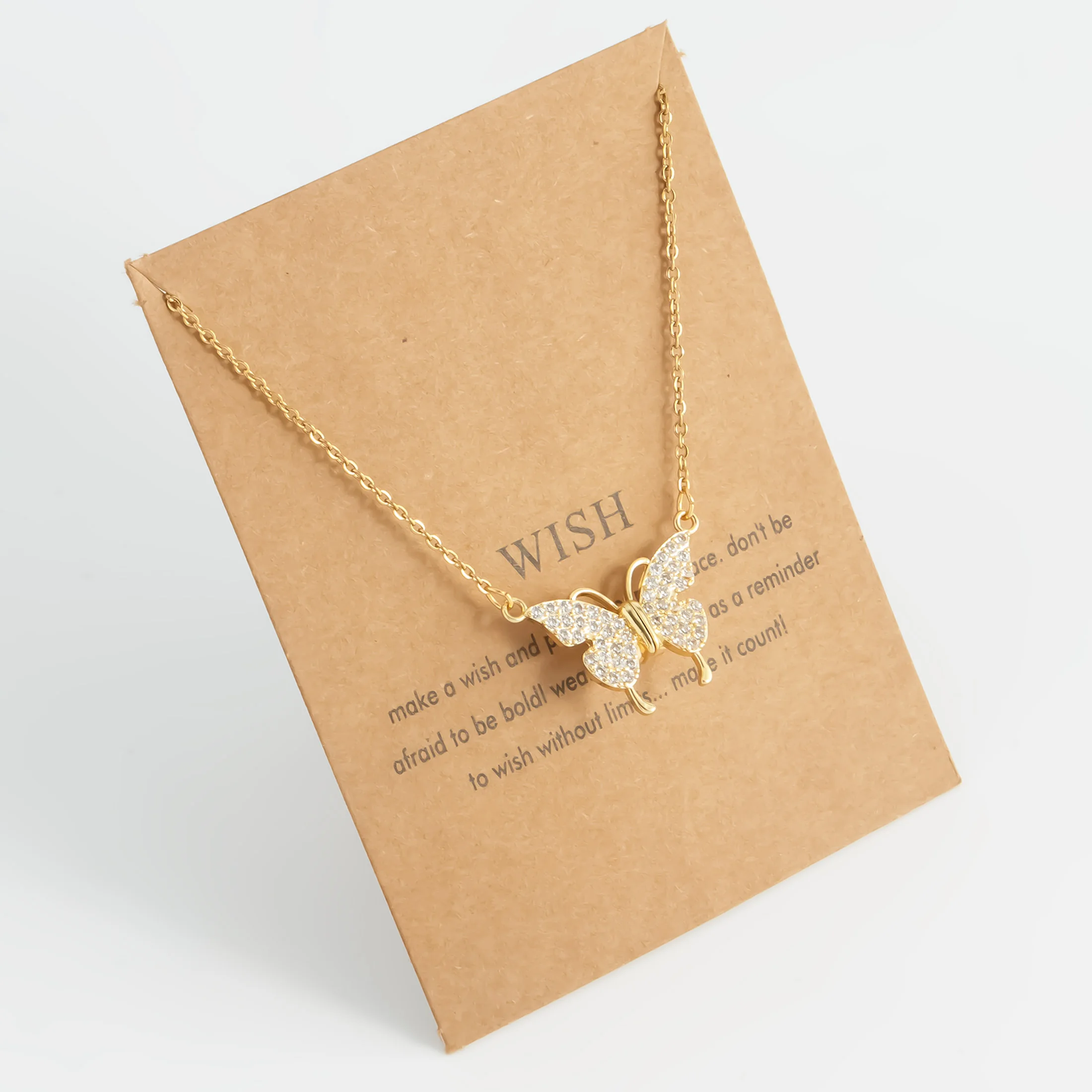 Funkeln der Schmetterlings anhänger für Damenmode und exquisite vergoldete Edelstahl kette für Damen schmuck geschenke