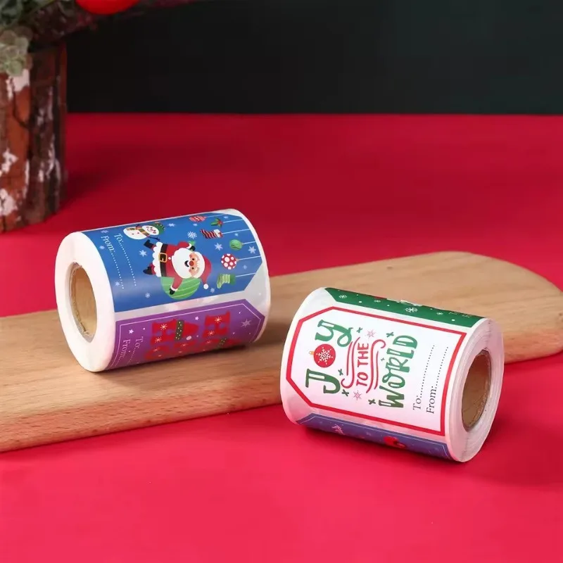 

250pcs/Roll Holiday Christmas Stickers: 2025-2026 Home Decoration & Gift Wrapping Label – Great for Xmas, Navidad,Natal New Year