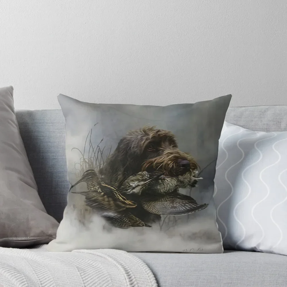 Wirehaired Pointing Griffon , Woodcock hunting Throw Pillow Decorative Sofa Cushion Sofa Decorative Covers pillow