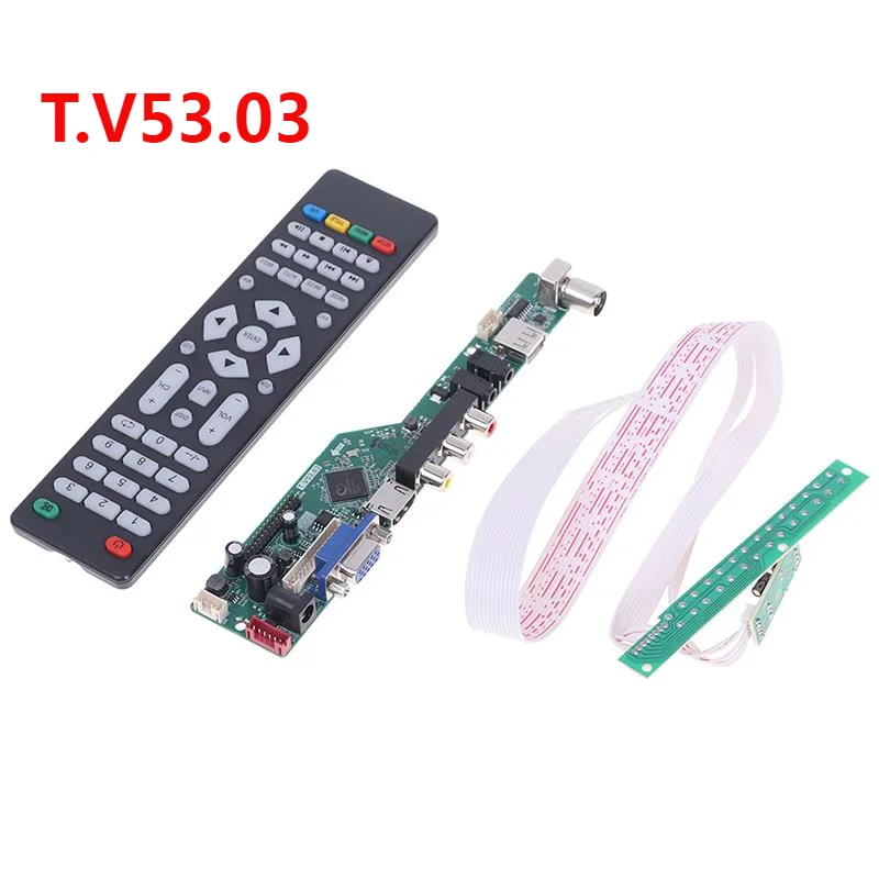 T.V53.03 uniwersalny pilot do telewizora LCD płyta sterownicza V53 telewizja analogowa TV/AV/PC/HDMI/USB Media płyta główna