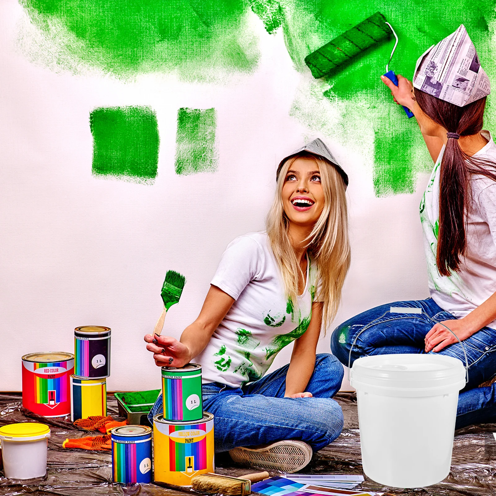 دلو اللوحة 10L متعدد الوظائف محكم تخزين دلو يده حاوية الصباغ الطلاء خزان المياه الزيت غطاء دائم #2