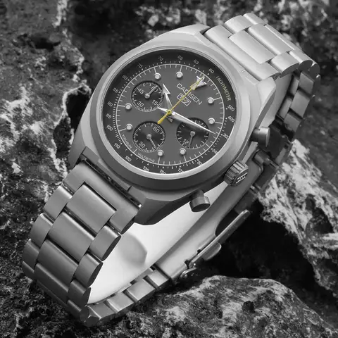 CADISEN TI-7 MULTISYNC Titanium Moon Mens Watches Quartz Chronograph Japan TMI VK63 Movement Sapphire 100M Waterproof Men Watch