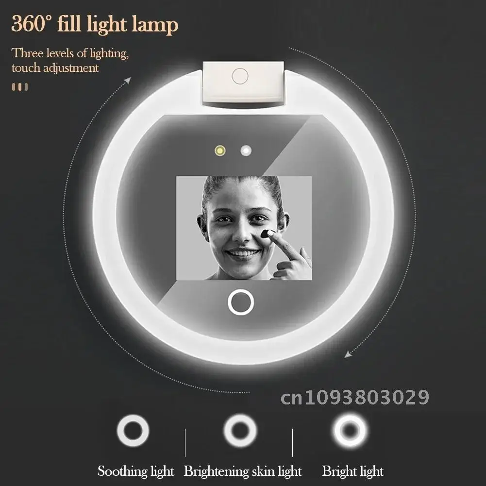 UV Mirror Sunscreen Testing Camera with Light 2X Magnification Travel Makeup 3.5in Pocket Size