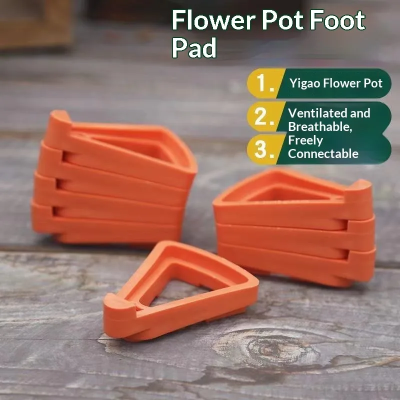 3PCS Flower Pot Risers, Triangle Pot Feet Elevated Base Tray, Ventilated Stand Prevent Root Rot for Garden Planter