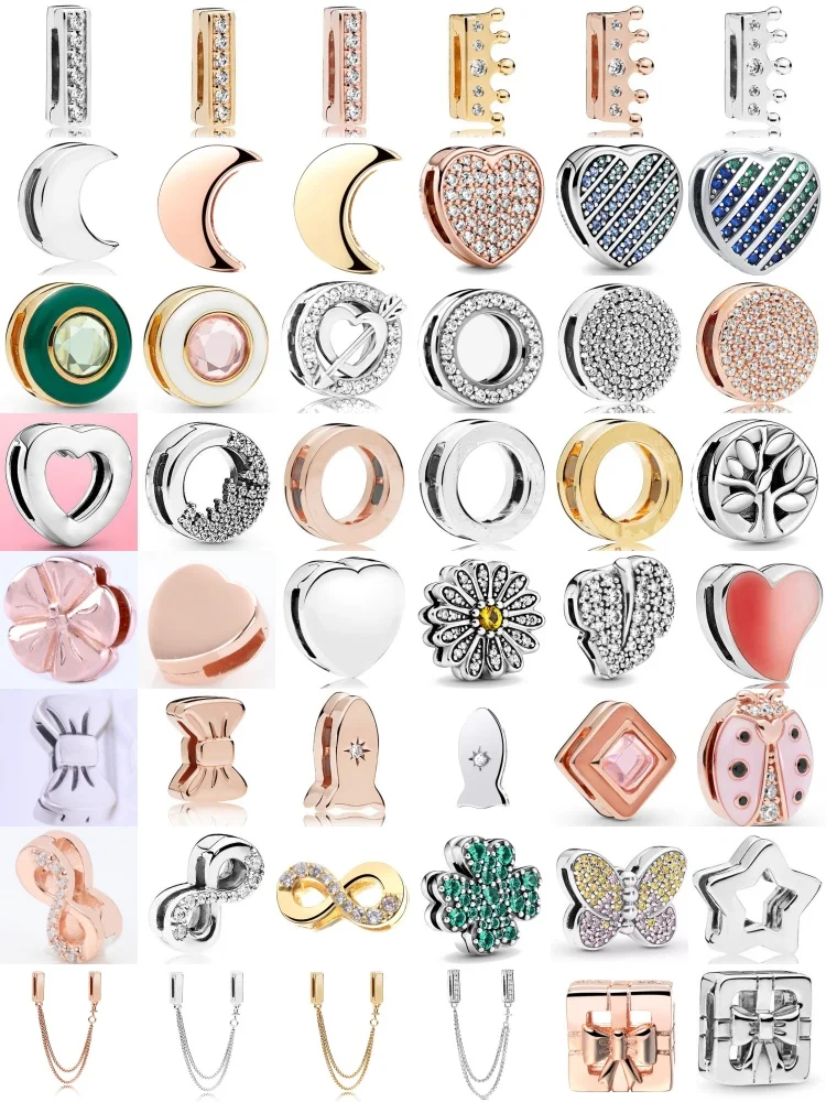 

Новый европейский зажим для ювелирных изделий, фиксированные бусины, ромашка, бант, светоотражающий плоский зажим, подвеска, подходит для оригинального плоского браслета, ювелирные изделия своими руками, серебро 925 пробы