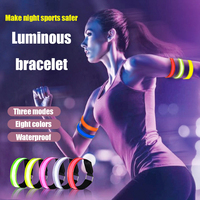 LED Reflective Bracelet Nylon Adjustable Night Running Cycling Climing Strap Armband Luminous Outdoor Sports Safety Bright Band