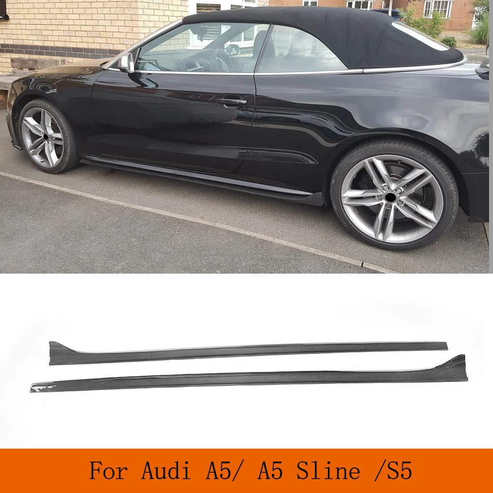 Car Side Skirts Extension for Audi A5/ A5 S Line/ S5 Coupe 2 Door Convertible 2008-2016 Carbon Fiber / FRP Car Styling Side Lip