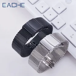 EACHE Milanese Mesh Stainless Steel Watch Strap 18mm 22mm 20mm Watchband For Men Watch Accessories