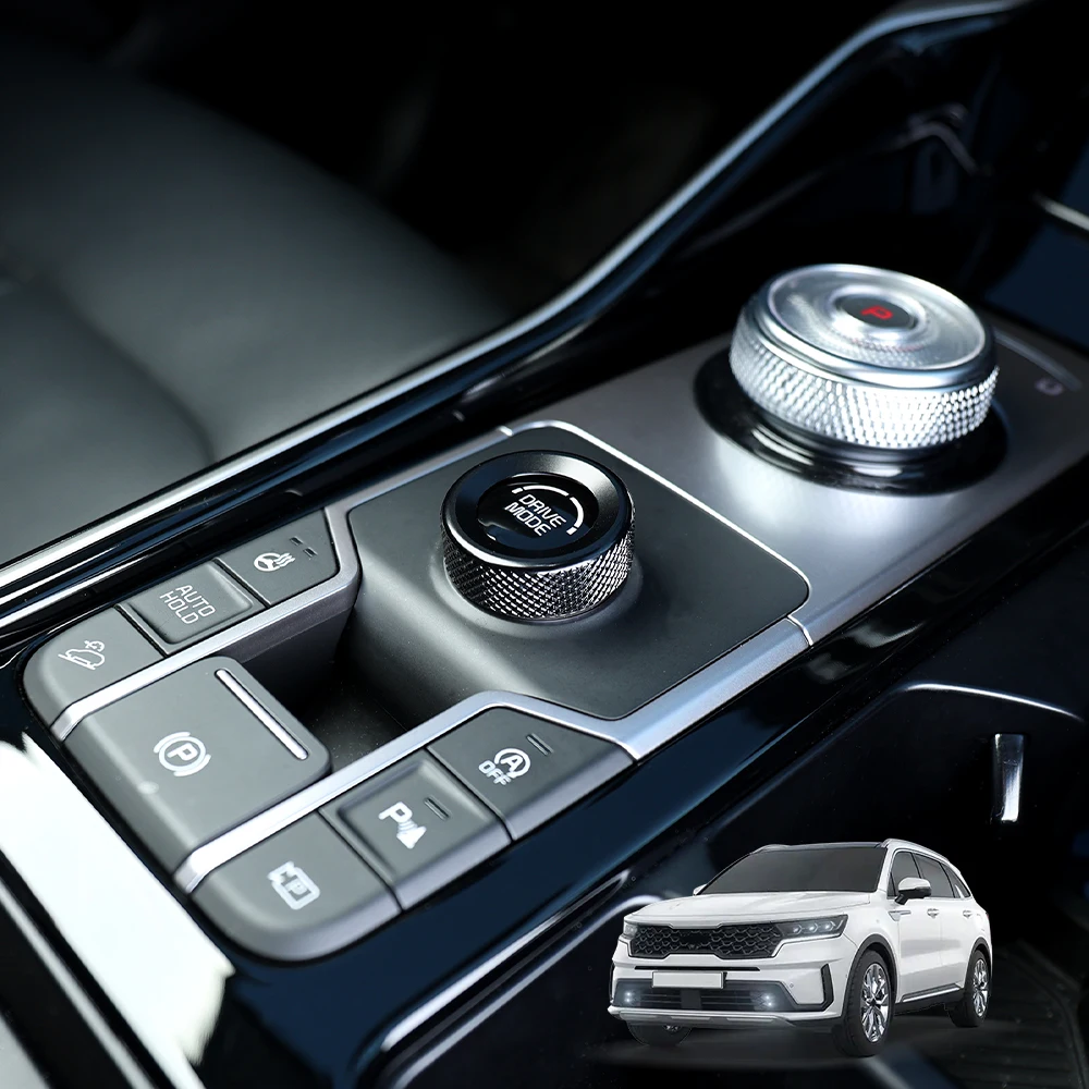 

For Kia Sorento MQ4 2021-2026 Accessories Aluminum Central Drive Model Switch Knob Ring Cover Trim Interior Accessories