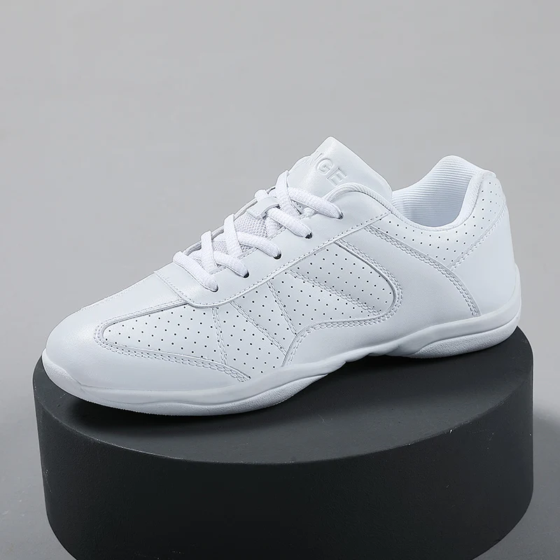 Zapatos de animación blancos para niñas, zapatillas deportivas transpirables para entrenamiento, baile, tenis, zapatillas ligeras de competición