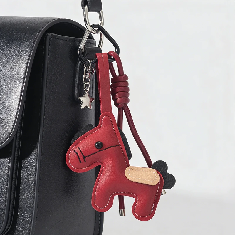 Braided Rope Bag Pendant High-grade Keychain Pendant Leather Horse Pendant Suitable For Phone Bag Accessories