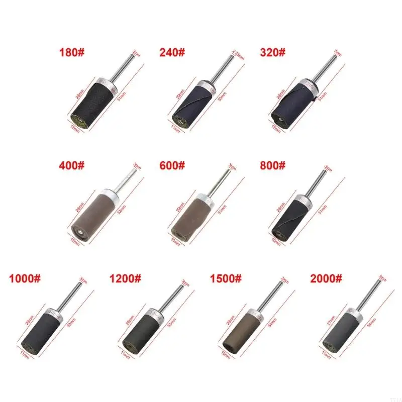 77JA 3 mm giấy nhám Buffing Rod lanh thanh nhám Nghiền cho đầu grit 180 đến