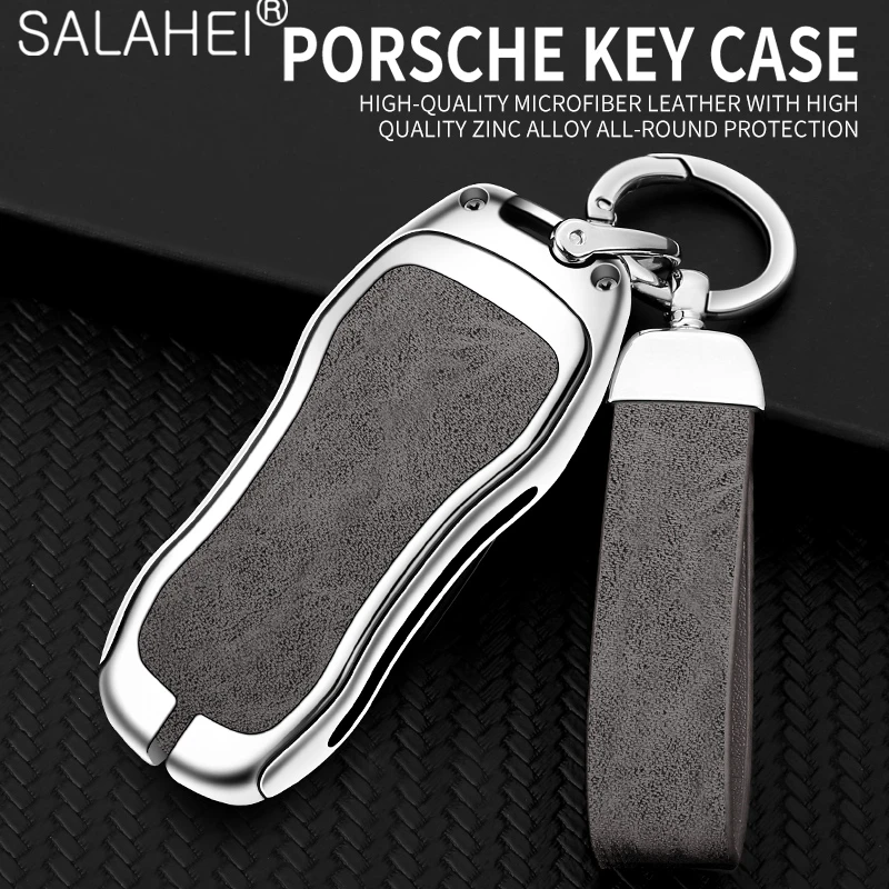 

Car Key Cover Case Bag Fob Shell Holder For Porsche Macan 911 Panamera Cayenne Carrera Taycan Protector Accessories Keychain