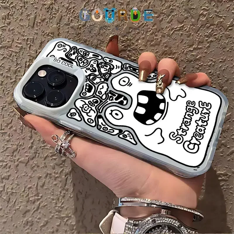 Gourde Funny Twisted Monster Patterns Funda de teléfono para Iphone 16 15 14 12 13 11 Pro Max