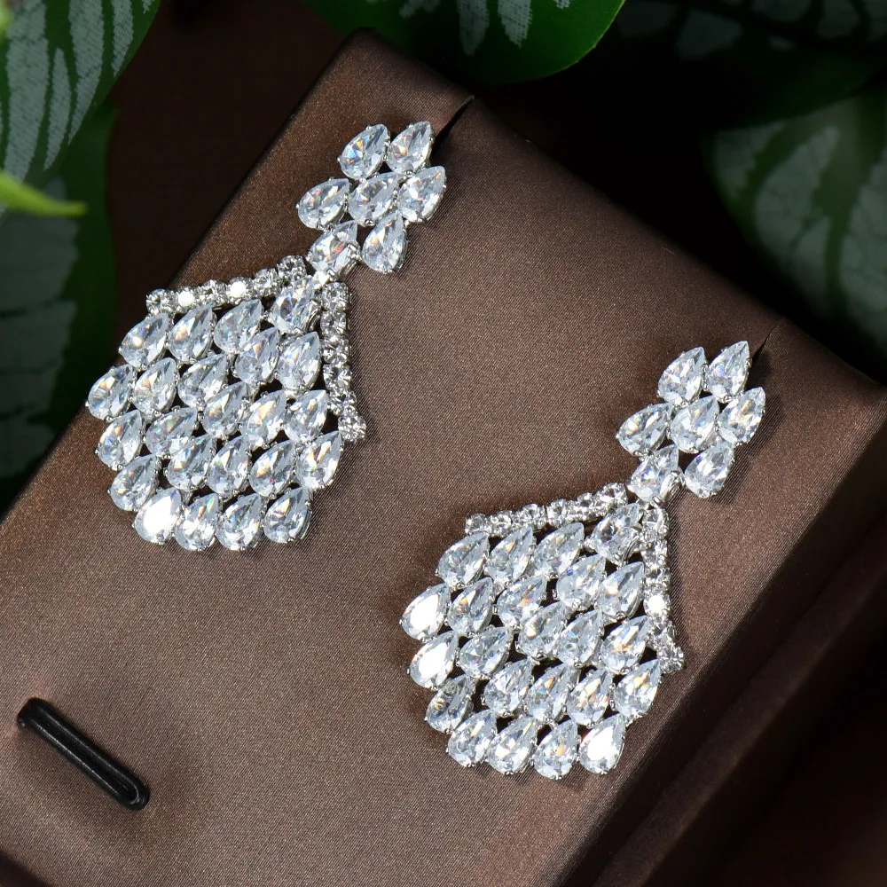 

HIBRIDE Fashion Clear Cubic Zircon Women Drop Earrings Pendientes Boucle d'oreille Jewelry Brincos Wholsale E-847