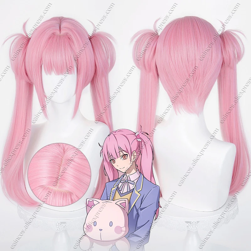 

Li Tianxi Косплей Парик 48 см Длинные хвостики Розовые термостойкие синтетические волосы