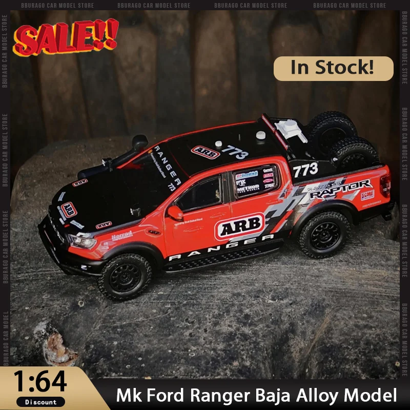 

Новый в наличии Mk 1:64 Ford Ranger Baja, миниатюрный литой под давлением сплав Ford Ranger, пикап, украшения, игрушки на заказ, подарок для детей