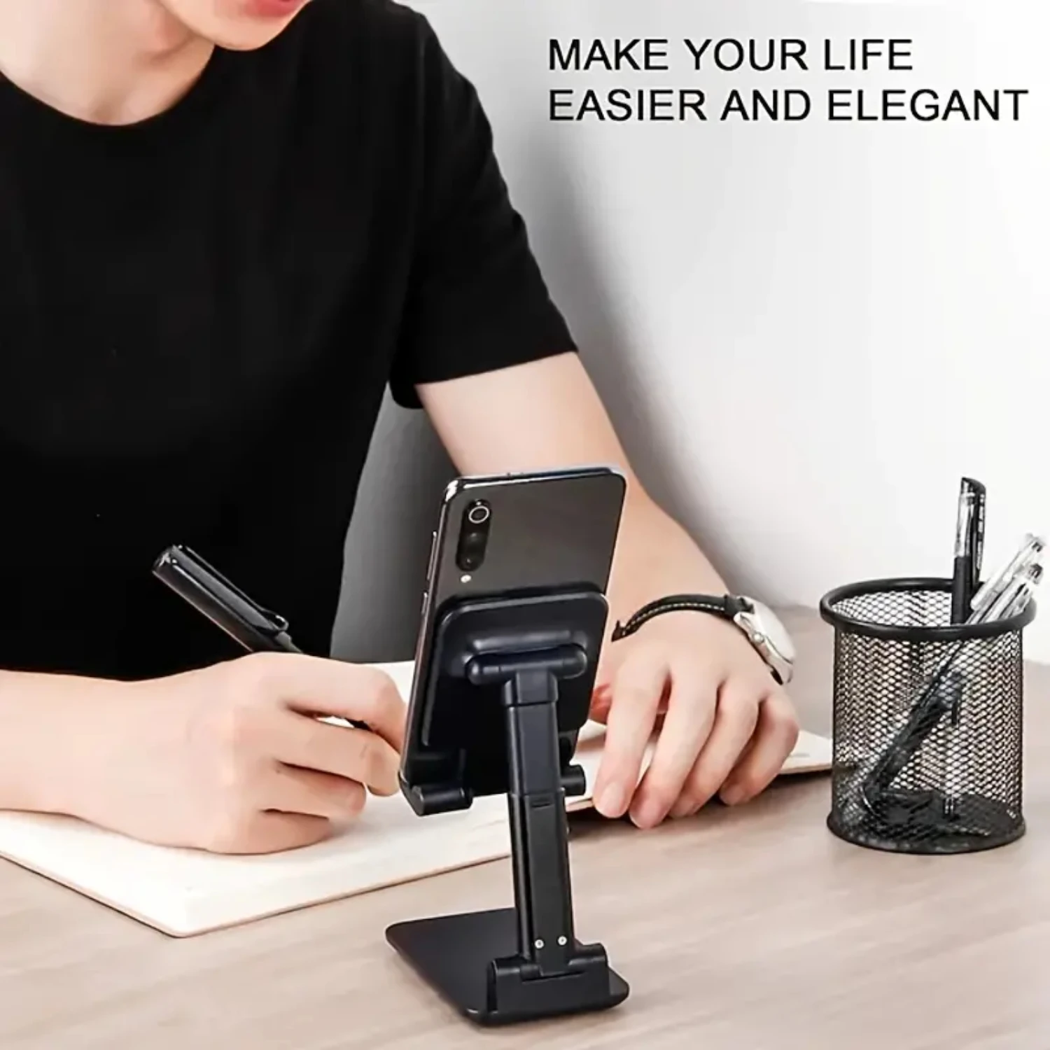 Perfect compact and convenient silicone non-slip portable folding telescopic desktop bracket for live mobile phone support. The