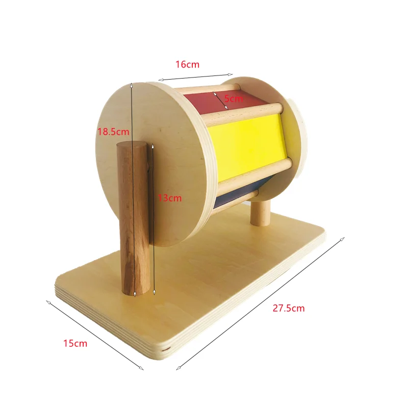 Jouets sensoriels Montessori pour nourrissons et tout-petits, tambour rotatif coloré, pour le développement du sens visuel, jeu pour nouveau-nés, garçons et filles