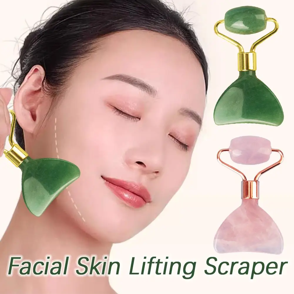 Massage Roller Board Double Heads Jade Stone Skin Thin Lift Body Slimming Neck Face Beauty Relaxation Lift C1e4