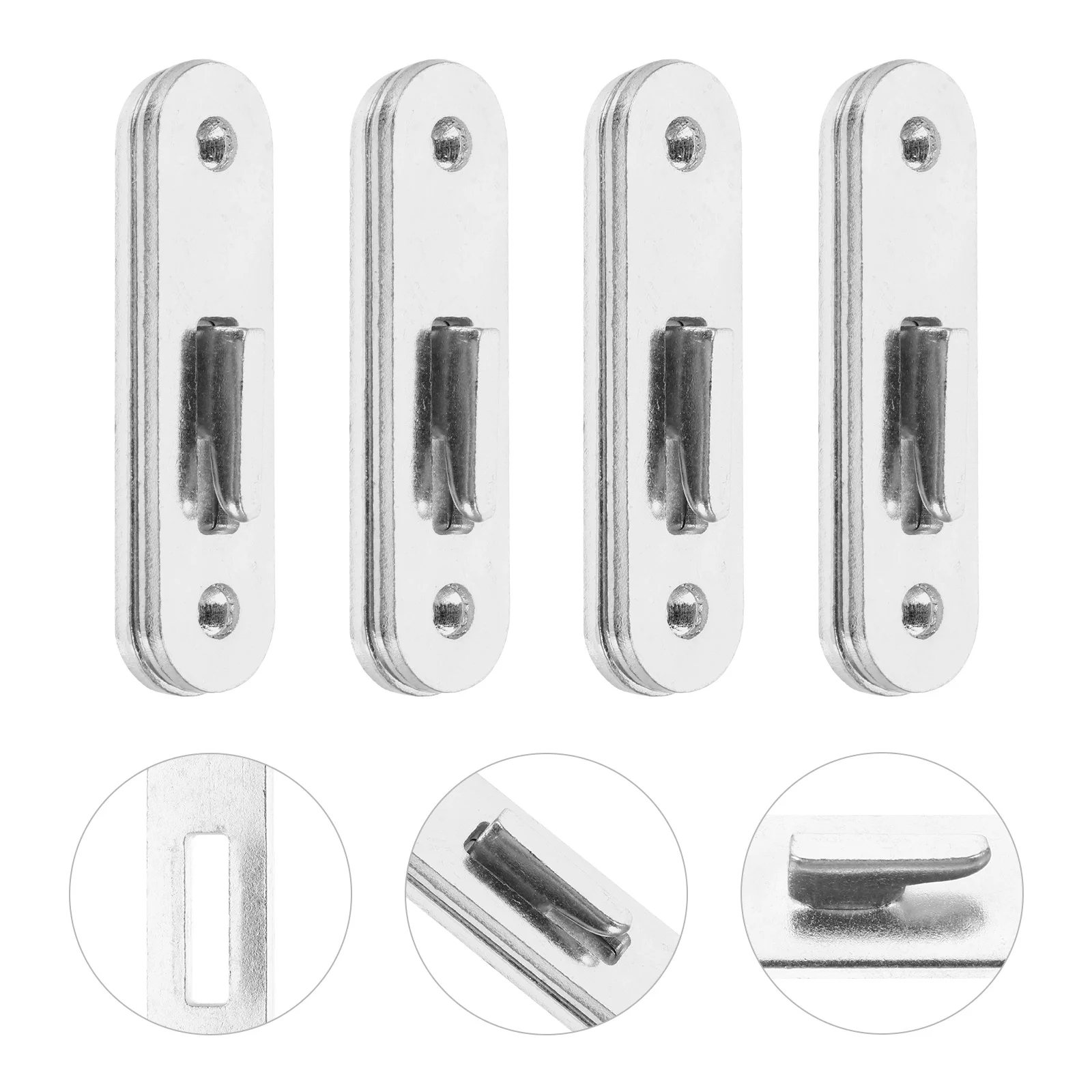 

4Pcs Sturdy Bed Accessories Wood Hook Plate Frame Fittings Polished Finish Convenient Installation Long Lasting