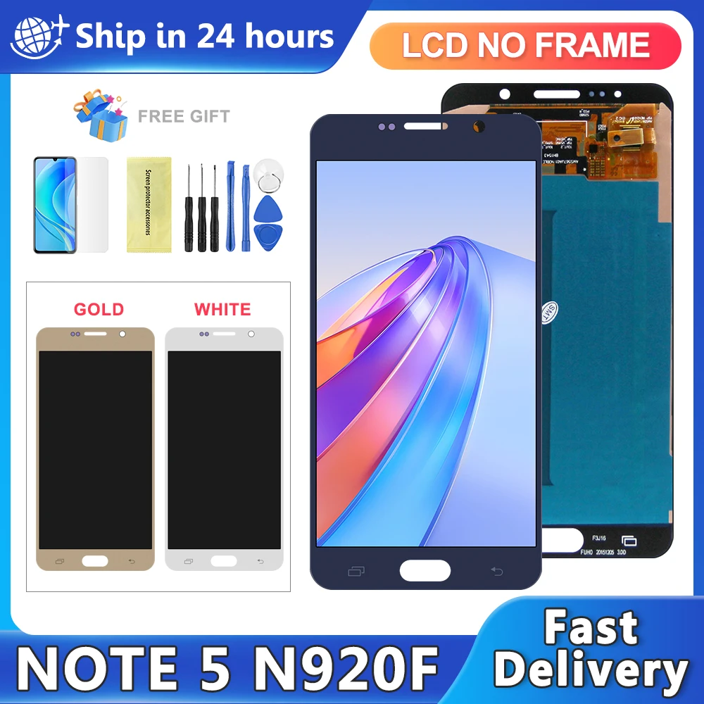 

OLED For SAMSUNG Galaxy Note 5 Display LCD N920 N920A N920F Touch Screen Digitizer Assembly Replacement For Note5 LCD Display