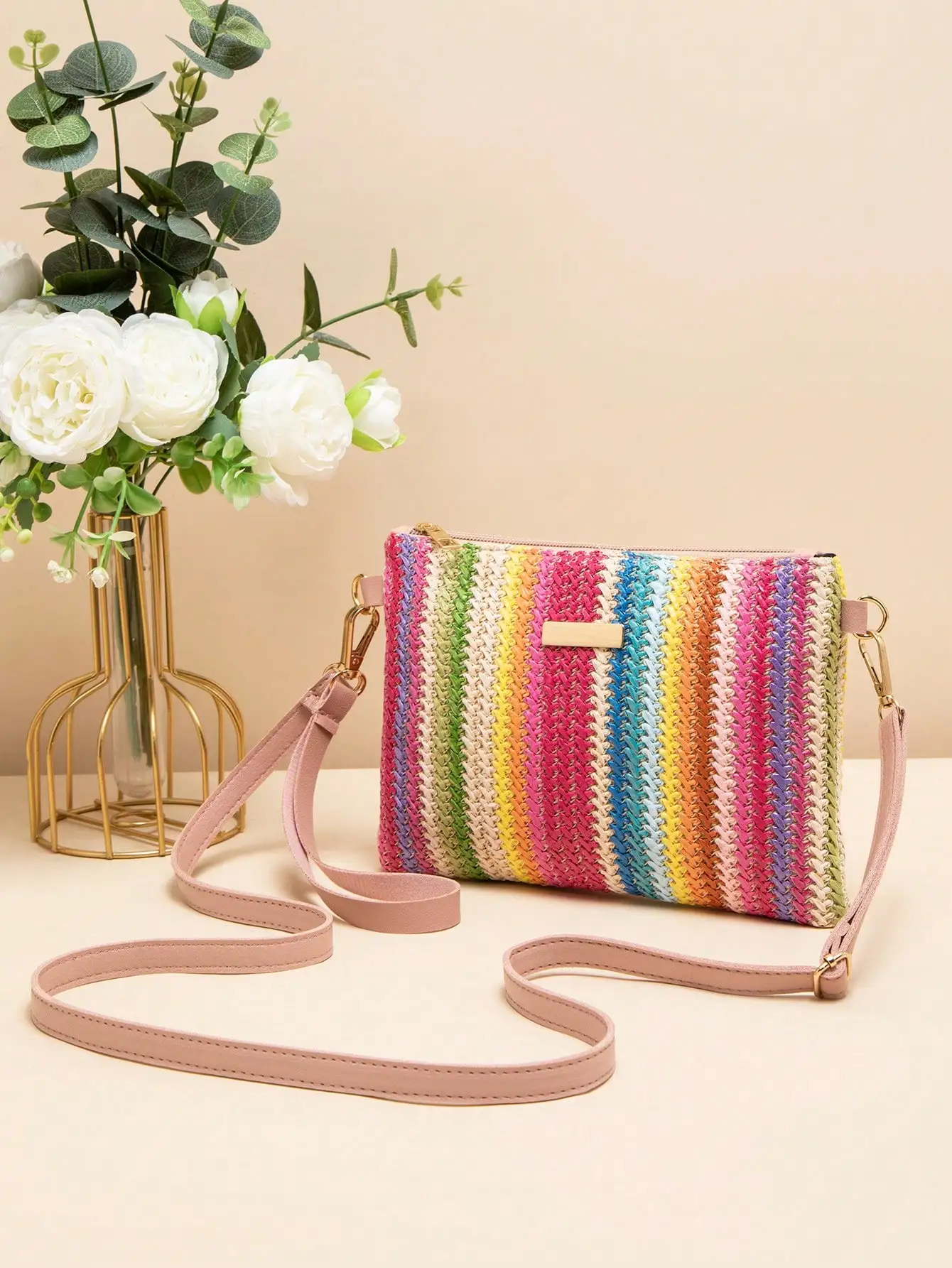 

New Spring/Summer Woven Fashionable Women Shoulder Bag Versatile Small Square Crossbody Bag Wholesale ,Beach Bag
