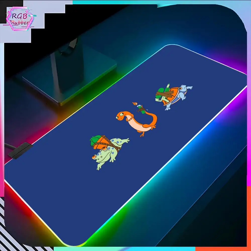 Pokemon Grote Drie Muismat Rgb Pc Accessoires Led Spel Bureau Mat E-Sport Tafelbeschermer Neon Toetsenbord Mat Achtergrondverlichting Tapijt Tapijt Gi