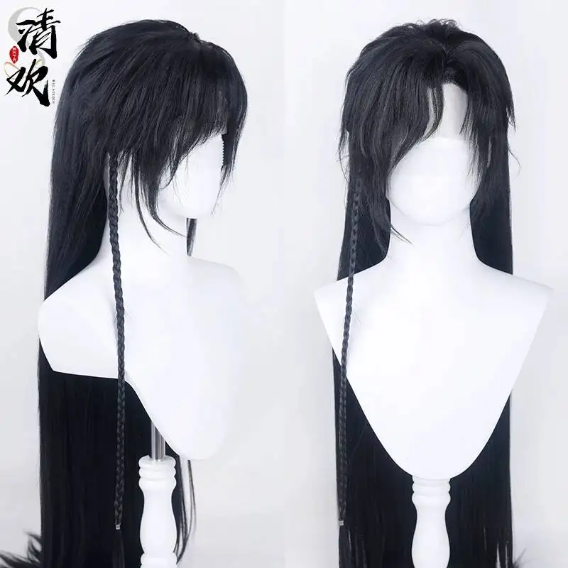 Qinghuan Tian Guan Ci Fu Ghost King Hua Cheng Wig Hand-crafted Cosplay Wig Ancient Style Hanfu Sanlang Exotic Style Hairpiece