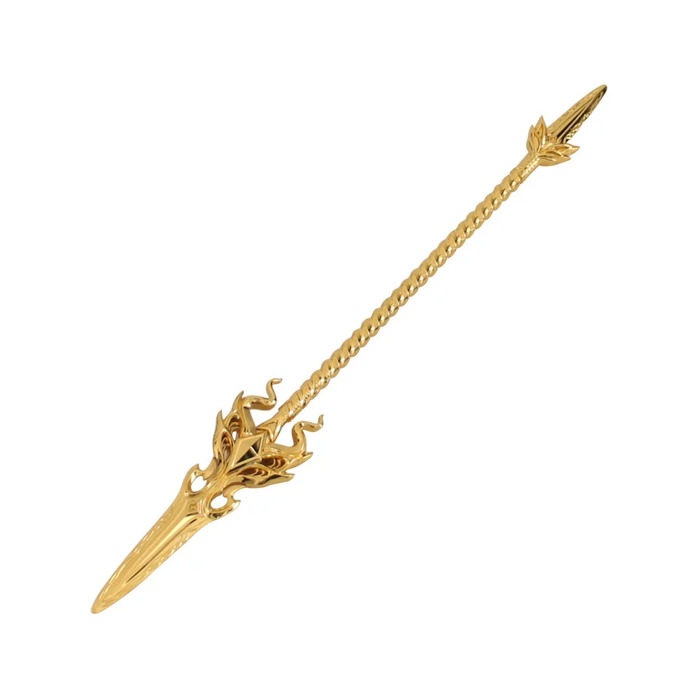 30CM Soul Land Dou Luo Da Lu Golden Dragon Spear Anime Randapparatuur Volledig Metalen Ambachtelijke Wapen Model Collectible Bureau ornamenten Speelgoed