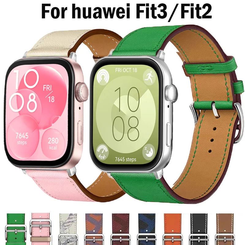 Leather Band For Huawei Watch Fit 3-2 Strap Smartwatch Replacement Sport Wristband retro Bracelet Huawei Fit 2 fit 3 Accessories