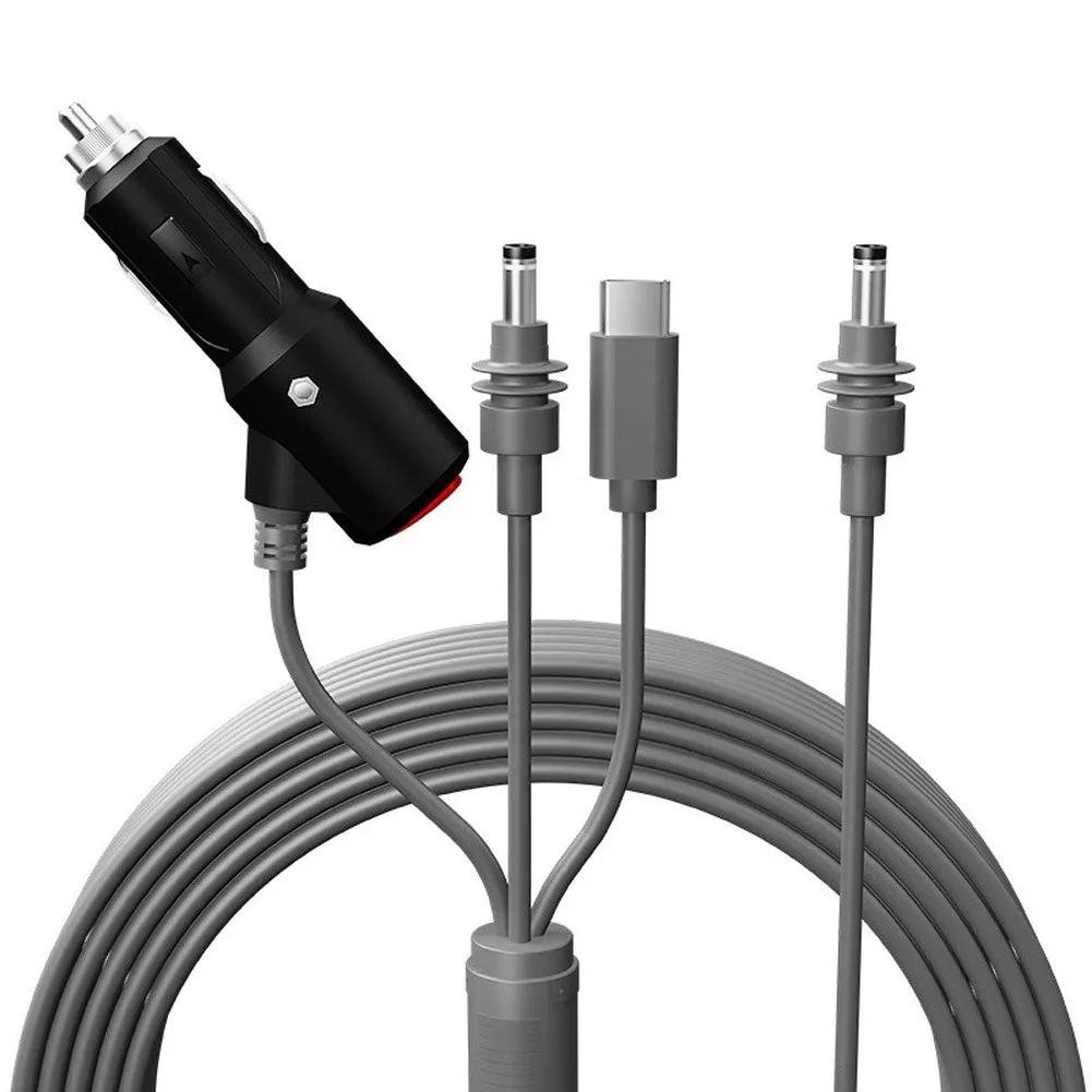 1pc 3-in-1 Car Power Cable With DC Power Cord DC Output Connectors Heavy-Duty 18AWG Wire FOR StarlinkMini For Car Fridges